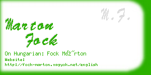 marton fock business card